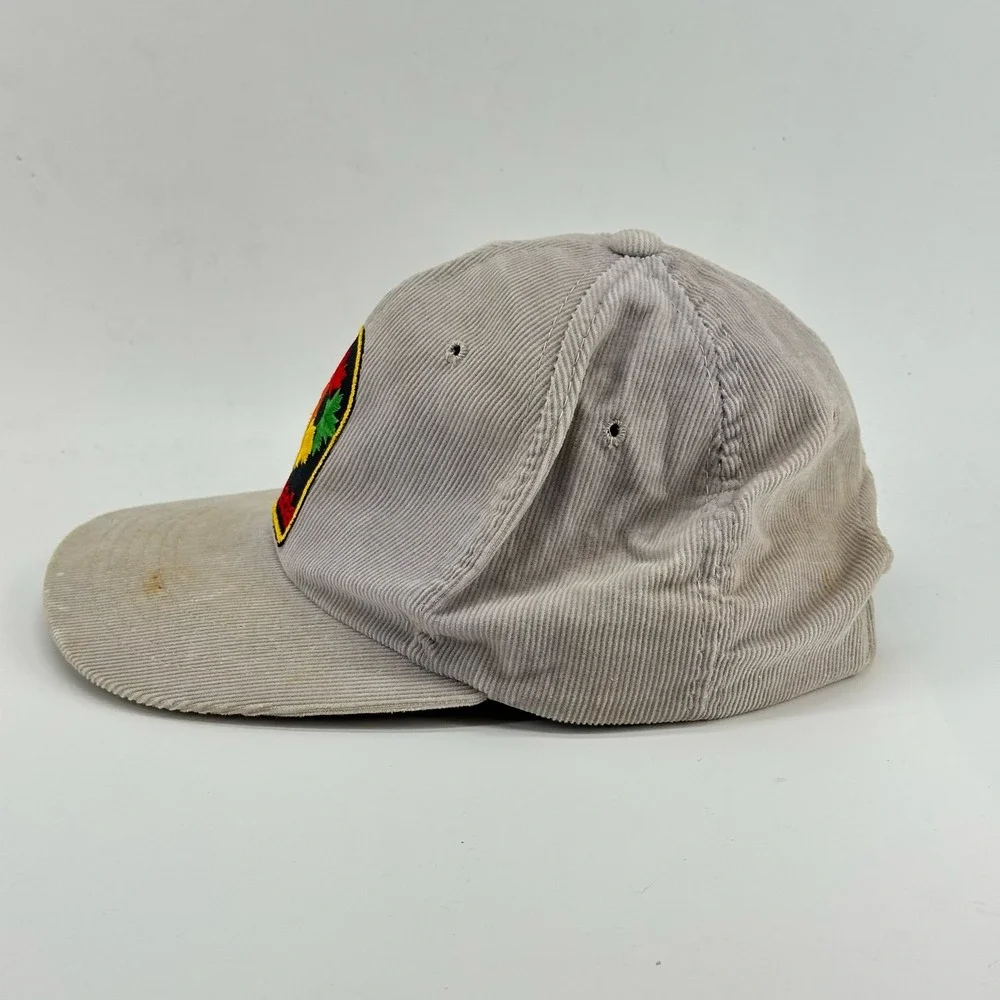 Vintage Canada Snapback Hat Corduroy Patch 80's 90's Cap Beige Men's OSFA - Picture 3 of 8